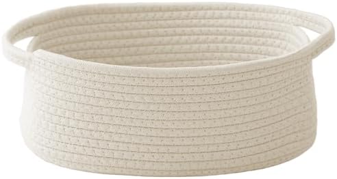 JMvicyroam Small Woven Basket, Empty Gift Basket, White/1 Pack|B0FGP87WT1