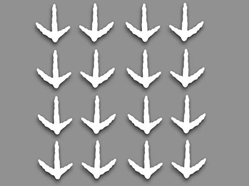 Turkey Track Vinyl Decals 16 Count 2.5" Tall White Stickers for Windows Trucks Cars
