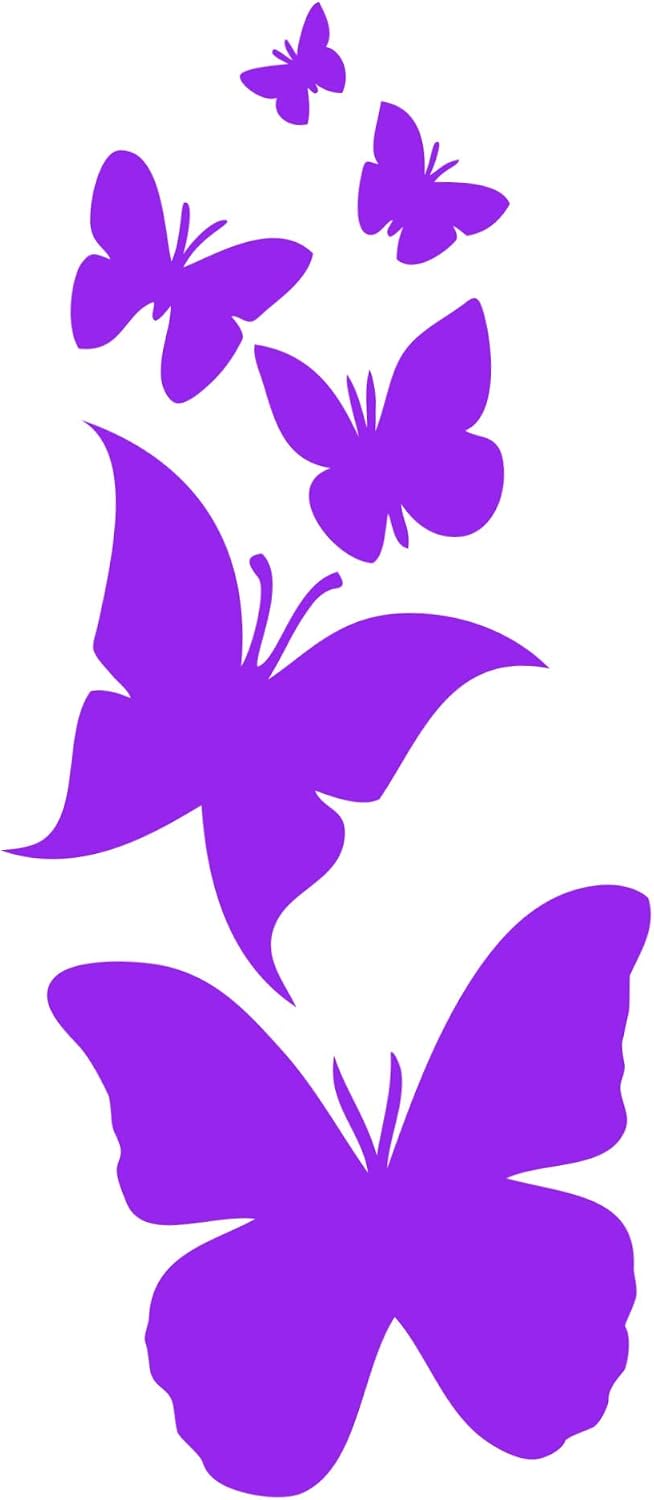 Butterfly Family Die Cut Vinyl Window Decal Sticker for Car, Truck, Laptop (Lavender)