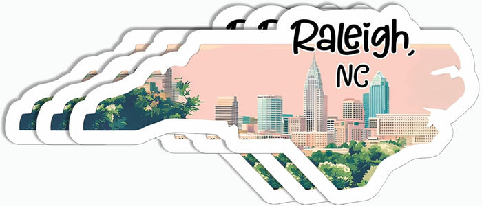 3Pcs Raleigh North Carolina Sticker - North Carolina - Travel - Funny - Sticker for Water Bottle - Mug - Laptop - Notebook - Luggage