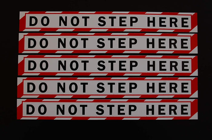 (5 Pack) No Step Sticker Vinyl Decal - Airplane Wing Warning - 8" X 1" Each - Safety Indoor Outdoor Waterproof (X5PS85)