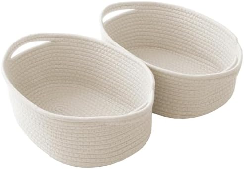 JMvicyroam Small Woven Basket, Empty Gift Basket, White/1 Pack|B0FGP87WT1