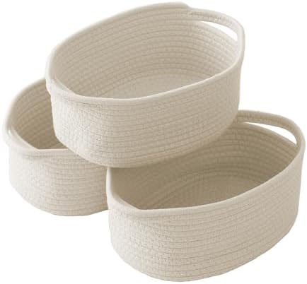 JMvicyroam Small Woven Basket, Empty Gift Basket, White/1 Pack|B0FGP87WT1