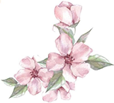 Pretty Spring Watercolor Pink Flower Art Vinyl Decal Sticker (2" Wide)