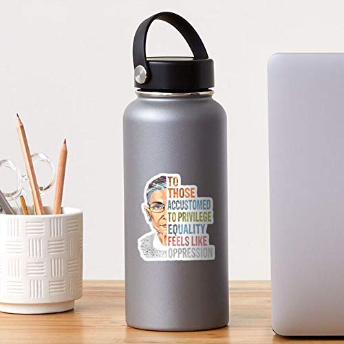 HALLOFLOVE (3 PCs/Pack) Privilege Ruth Bader Ginsburg RBG Equality Womens Die-Cut Stickers Decals for Laptop Window Car Bumper Helmet Water Bottle