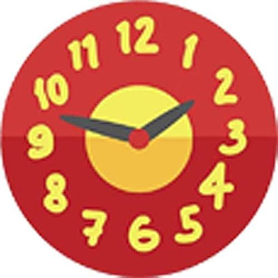 Cool Different Time Clock Cartoon Vinyl Sticker (4" Tall, Red Kid Analog)