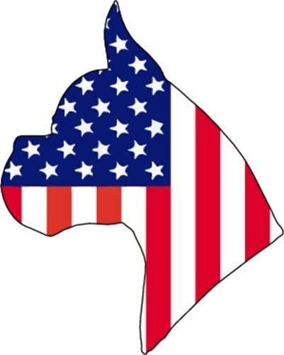 Boxer Decal - American Flag Head Vinyl Sticker