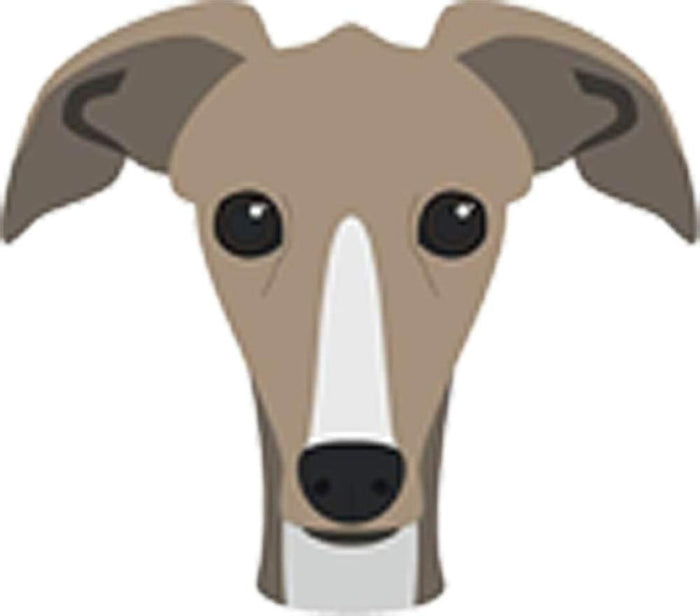 Cute Sweet Adorable Puppy Dog Head Breed Cartoon Vinyl Sticker (4" Wide, Italian Greyhound)