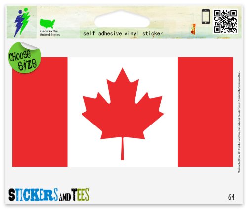 Canada Canadian Flag Vinyl Car Bumper Window Sticker 3" x 2"
