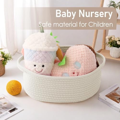 JMvicyroam Small Woven Basket, Empty Gift Basket, White/1 Pack|B0FGP87WT1
