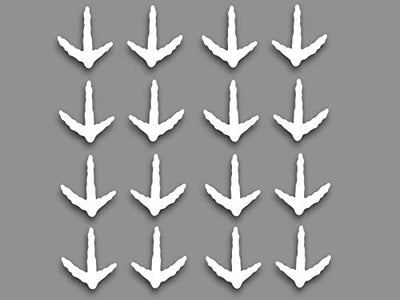 Turkey Track Vinyl Decals 16 Count 2.5" Tall White Stickers for Windows Trucks Cars