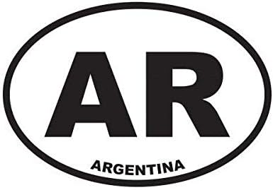 Argentina Oval Sticker Decal Vinyl Argentine Country Code Euro AR v3 5" Bumper Locker Laptop Window - Sticks to Any Surface
