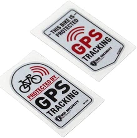 (2Pcs) Warning GPS Tracking Sticker | Tracker Alarm | car - Bike - Motorcycle Protected Bumper Sticker 3 in x 3.5 in