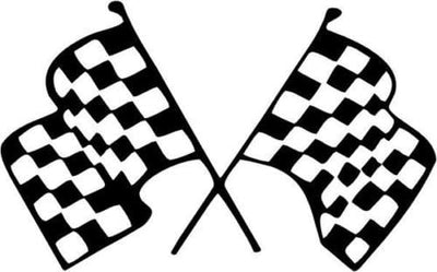 Checkered Flag Racing Vinyl Graphic Car Truck Window Decal Sticker - Die Cut Vinyl Decal for Windows, Cars, Trucks, Tool Boxes, laptops, MacBook - virtually Any Hard, Smooth Surface