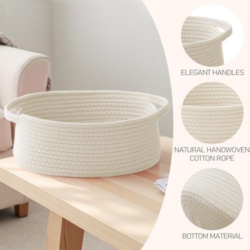 JMvicyroam Small Woven Basket, Empty Gift Basket, White/1 Pack|B0FGP87WT1