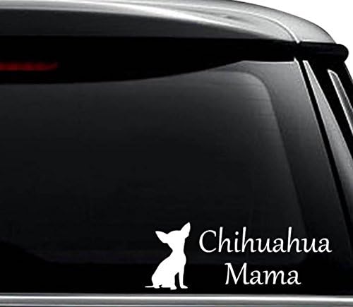 Chihuahua Mama Dog Pet Decal Sticker For Use On Laptop, Helmet, Car, Truck, Motorcycle, Windows, Bumper, Wall, and Decor Size- [6 inch] / [15 cm] Wide / Color- Gloss Black