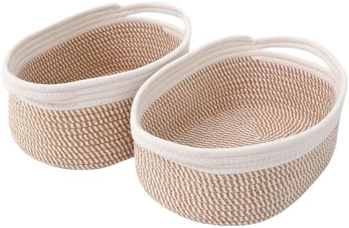 JMvicyroam Small Woven Basket, Empty Gift Basket, White/1 Pack|B0FGP87WT1
