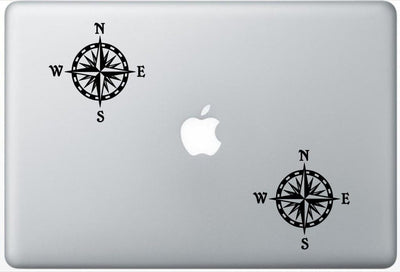 Compass Rose FlashDecals0305 Set of Two (2X), Decal, Sticker, Laptop, Ipad, Car, Truck