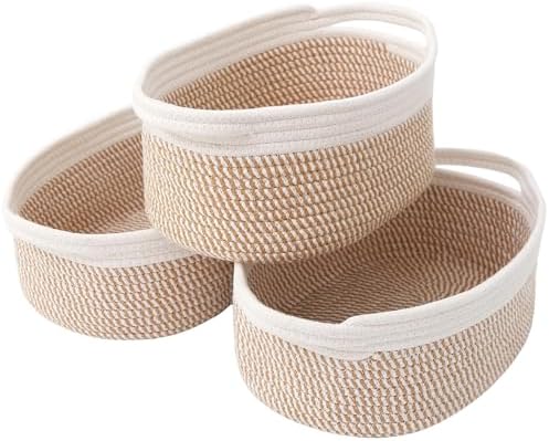 JMvicyroam Small Woven Basket, Empty Gift Basket, White/1 Pack|B0FGP87WT1