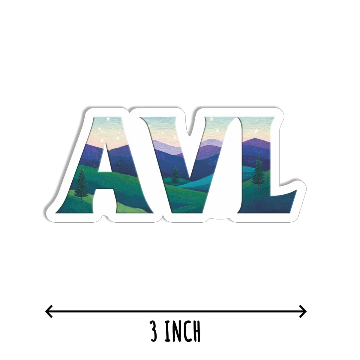 3Pcs Asheville Sticker - AVL Sticker - Asheville North Carolina Sticker - Sticker for Water Bottle - Luggage - Phone - Laptop - Mug