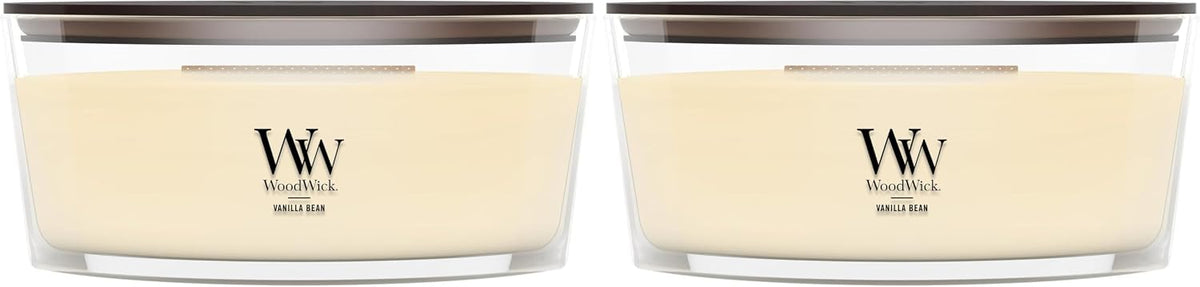 WoodWick Vanilla Bean Scented Candle, Crackling Wick, 9.7oz