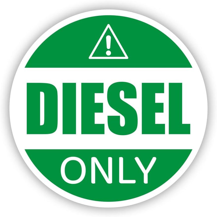 Round Diesel Only Sticker Decal - Self Adhesive Vinyl - Weatherproof - Made in USA - Fuel Hazard Warning - 2" x 2"
