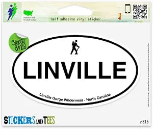 Linville Gorge Wilderness Oval Vinyl Car Bumper Window Sticker 3" x 2"