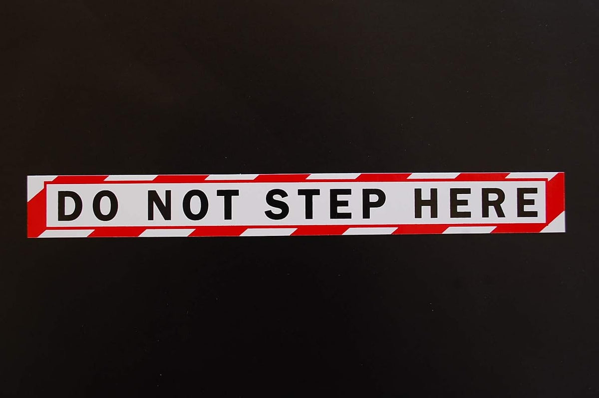 (5 Pack) No Step Sticker Vinyl Decal - Airplane Wing Warning - 8" X 1" Each - Safety Indoor Outdoor Waterproof (X5PS85)