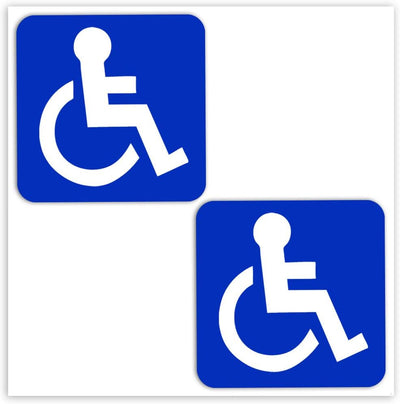 Skino EU® Set of 2 Vinyl Car Stickers Disabled Symbol Wheelchair Users Wheelchair Stickers Car Moto Motorcycle Bicycle Window Door Tuning B 1