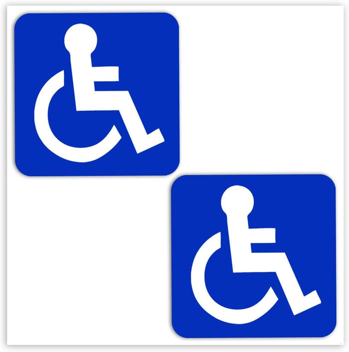 Skino EU® Set of 2 Vinyl Car Stickers Disabled Symbol Wheelchair Users Wheelchair Stickers Car Moto Motorcycle Bicycle Window Door Tuning B 1