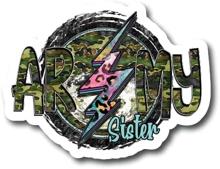 Army Sister |Great Gift Idea|Decal Sticker|2 Pack|5 Inch Stickers|S10561