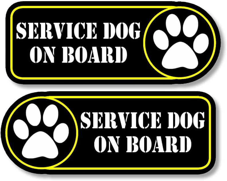 Service Dog On Board Vinyl Sticker for Car Decal Truck Window Car Bumper Sticker 4 inch Set of 2