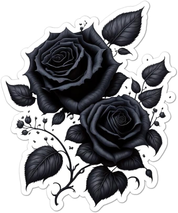 Black Roses Vinyl Decal Sticker- 7" x 5.75"