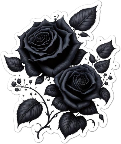 Black Roses Vinyl Decal Sticker- 7" x 5.75"