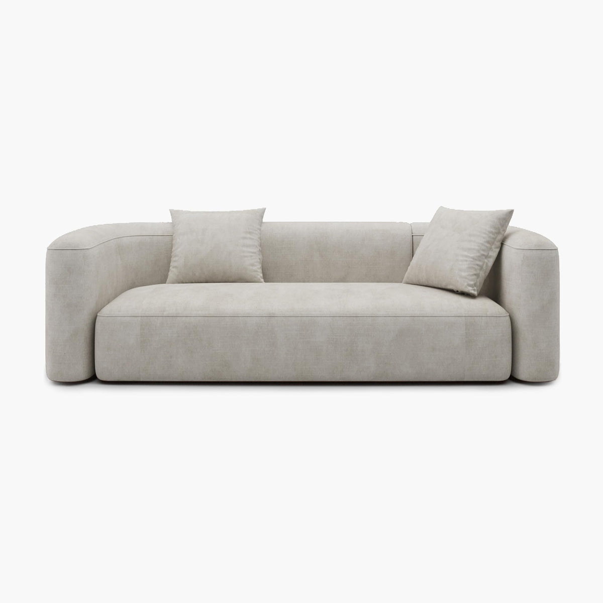 Acanva Mellow Modern Tight Curved Back Velvet Sofa