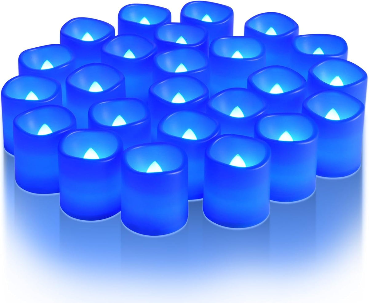 Homemory 24 Pack Ivory Flameless Flickering LED Votive Tealights Candles