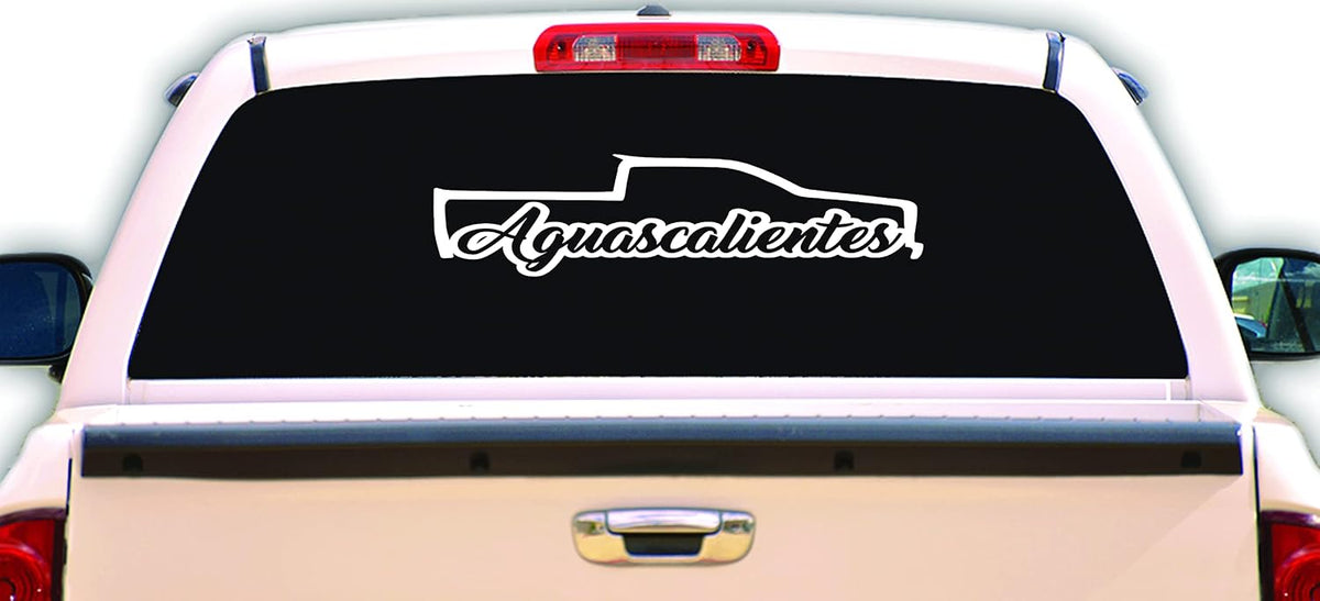 Aguascalientes Decal Trokita Decal Car Window AGS Vinyl Sticker Mexico Truck (3.9 inch x 7.1 inch , White)