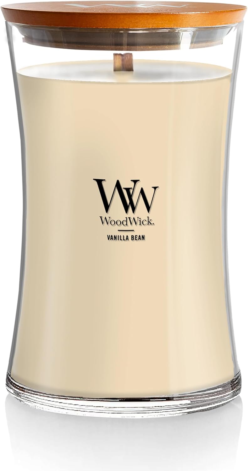 WoodWick Vanilla Bean Scented Candle, Crackling Wick, 9.7oz