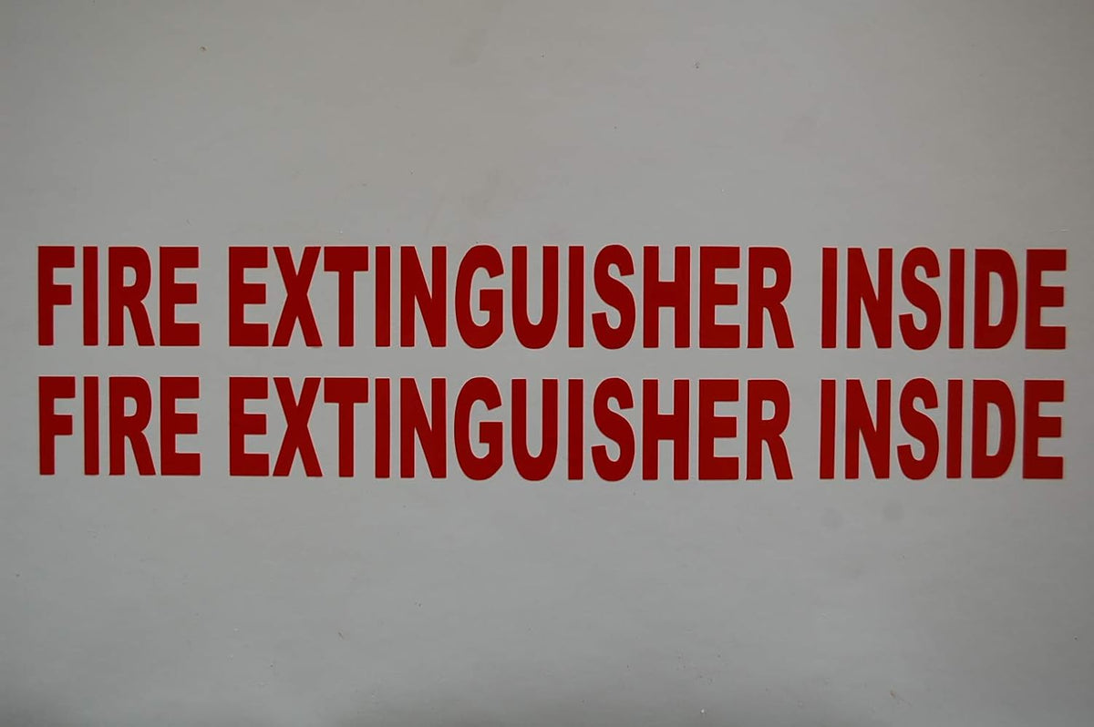 Fire Extinguisher Inside Vinyl Decal (2 Pack) - Choose Color! (X2 V587) (White)