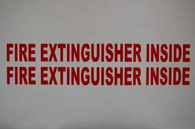 Fire Extinguisher Inside Vinyl Decal (2 Pack) - Choose Color! (X2 V587) (White)