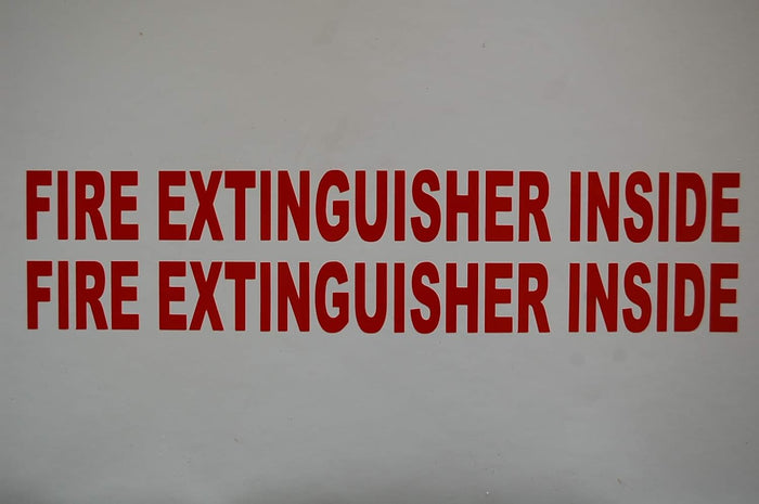 Fire Extinguisher Inside Vinyl Decal (2 Pack) - Choose Color! (X2 V587) (White)
