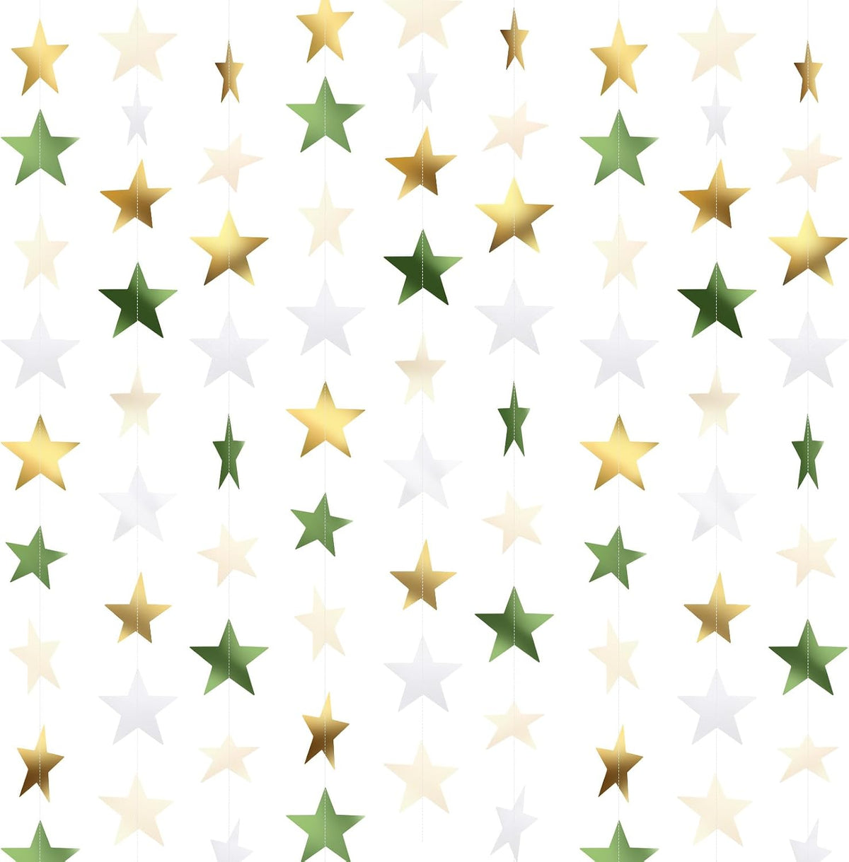 Patelai 130 ft Star Garland Banner Decor, Gold