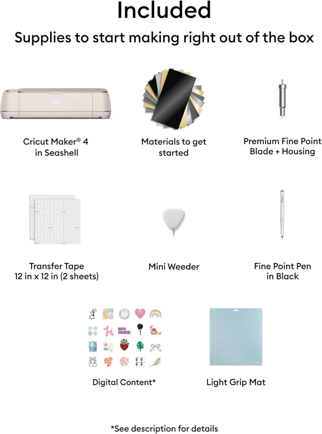 Cricut Maker 4 - Smart Cutting Machine (Seashell) | Digital Content Bundle