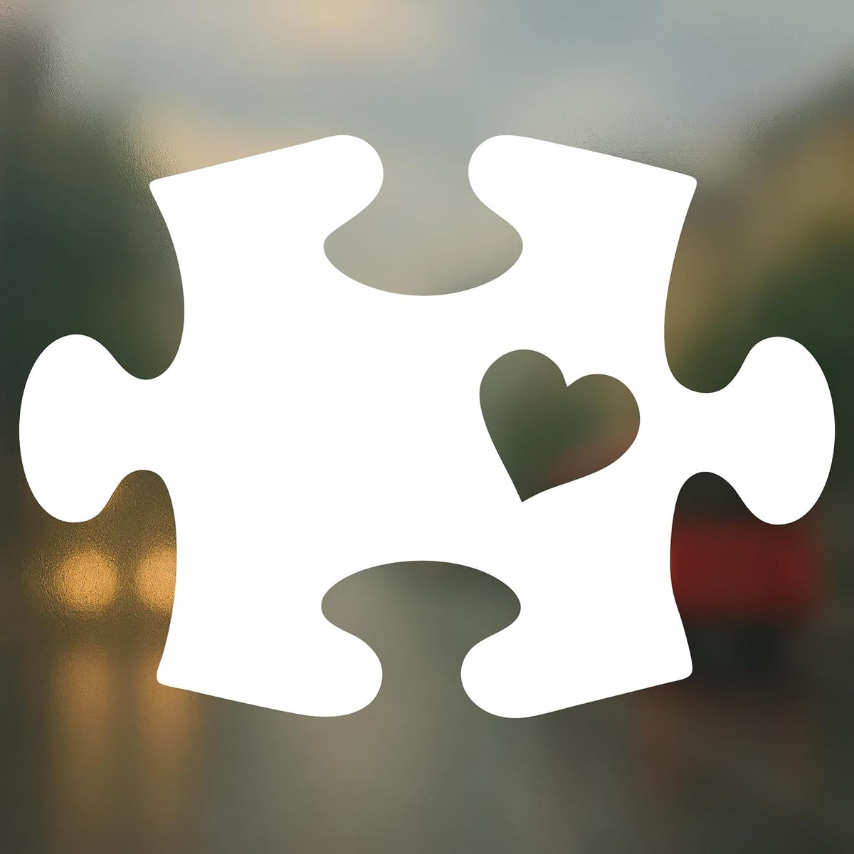 Puzzle Piece Heart Decal - Autism Awareness Vinyl Sticker for Car SUV Truck Window - Waterproof Durable Decoration - Gift for Families
