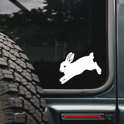 Cute Bunny Rabbit Vinyl Car Decal Sticker - Minimalist Rabbit Silhouette Design for Animal Lovers - Waterproof Durable Material - Suitable for Laptops Cars Windows