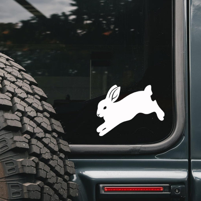 Cute Bunny Rabbit Vinyl Car Decal Sticker - Minimalist Rabbit Silhouette Design for Animal Lovers - Waterproof Durable Material - Suitable for Laptops Cars Windows