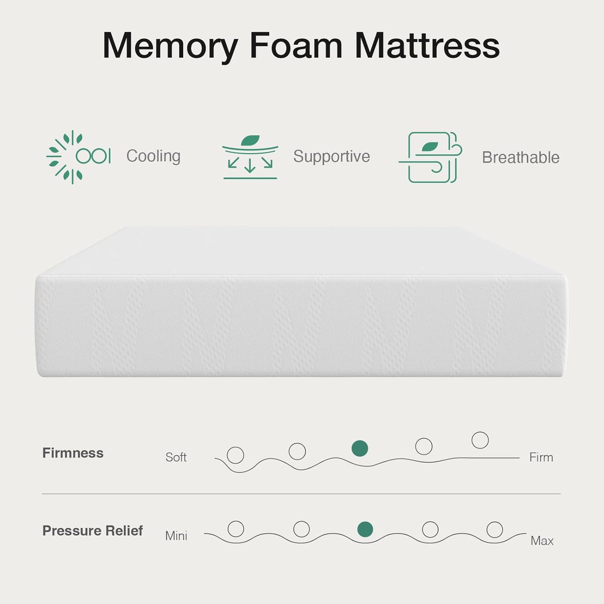 Novilla Twin Mattress, 6 Inch Twin Bed Mattress with Gel Memory Foam