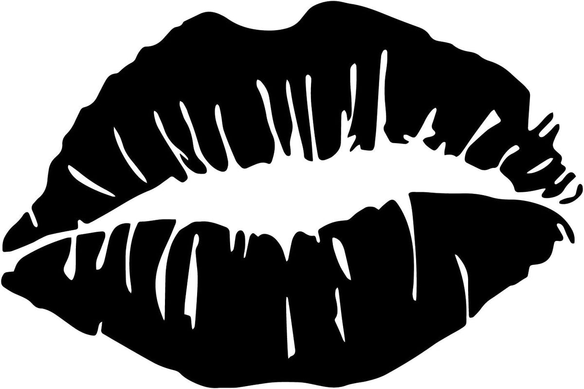 Lips Kiss Mouth Vinyl Decal Sticker Car Window Bumper Die Cut 5.5-Inches Premium Quality UV Resistant No Background (5.5-Inches, Blue) JMM0297BLUE5