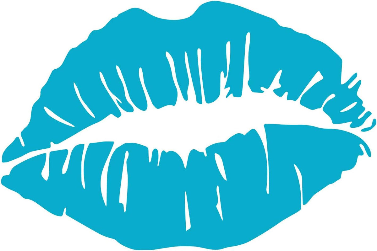 Lips Kiss Mouth Vinyl Decal Sticker Car Window Bumper Die Cut 5.5-Inches Premium Quality UV Resistant No Background (5.5-Inches, Blue) JMM0297BLUE5