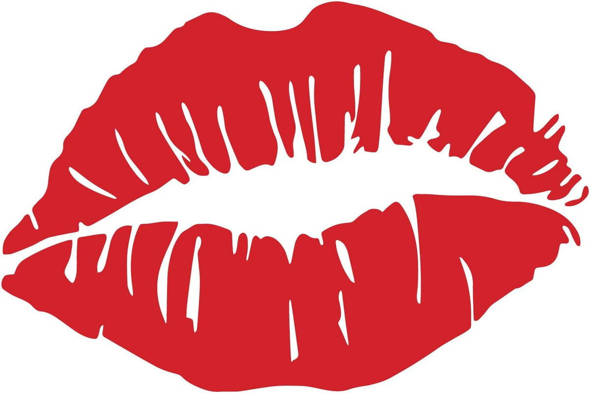 Lips Kiss Mouth Vinyl Decal Sticker Car Window Bumper Die Cut 5.5-Inches Premium Quality UV Resistant No Background (5.5-Inches, Blue) JMM0297BLUE5
